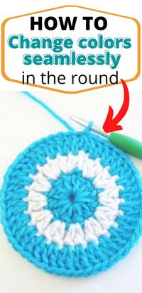 An easy video tutorial on how to change colors when crocheting in the round. #crochetchangecolors, #changecolors, #crochetinaround, #crochettutorial, #crochetfreetutorial, #crochet