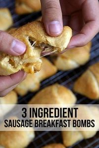 3 Ingredient Sausage Breakfast Bombs -you only need 3 things to make a fantastic breakfast but you can add more to suit your favorite flavors.