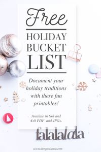 Sharing Holiday Traditions, a FREE Holiday Bucket List Printable — Turquoise Avenue