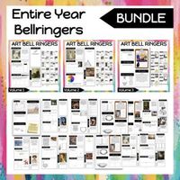 250 Prompts, 50 weeks worth of Bell Ringers! This bell ringer bundle includes different prompts for each day for the entire year: Movements Monday, Techniques Tuesday, "What Wednesday, The Basics Thursday and Critique Friday! This is a great way to incorporate art history, the elements of art and art critique into the daily plan! This is a bundle! This is a combination of my Volume 1,2 & 3 Art Room Bellringers in my store. Included is a PDF file and an editable powerpoint file that has 49 pa