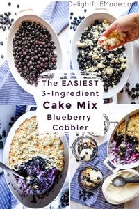 Blueberry Cobbler with Cake Mix | 3-Ingredient Blueberry Dump Cake!