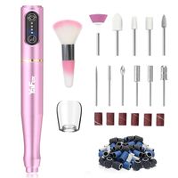 【Multifunctional Nail Drill Kit】Our nail drill kit with 11 types of 3/32'' grinding heads and 36 (80#/120#/180#) polishing belts, the electric nail drill satisfies your needs for acrylic nails, gel nails, Natural nails, cuticles or dead skin for polishing, shaping, buffing, grinding and other nail art needs. 【Speed & Steering Control】The electric nail file has 3-level speed regulation and F/R left/right steering button control system, which can change the left/right steering or speed at will, re