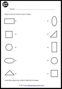 Preschool Shapes Matching Worksheets and Activities