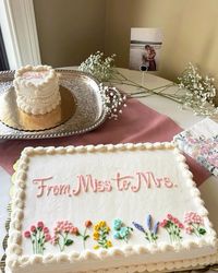 wild flower bridal shower cake