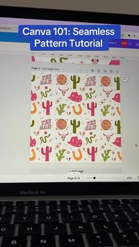 Creating a seamless pattern in Canva doesn't have to be complicated. ‼️ Here is a step by step tutorial on how to create a cute pattern in less than 10 minutes! Make sure to save this for later! #canva #canvatutorial #canvahacks #canvatips #canvaforbeginners #seamlesspattern