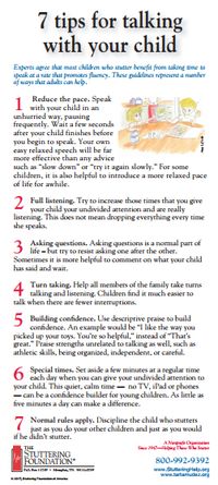 7 tips for talking with a child who #stutters.