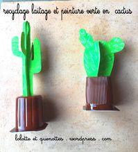 Recyclage pot crème chocolat en cactus