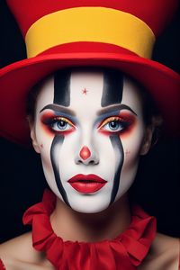 Halloween Circus Clown makeup inspired by vintage circus performances