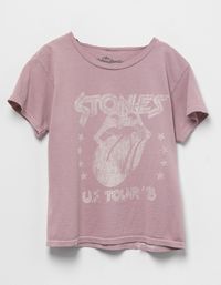 Bravado Rolling Stones Boyfriend Tee. Large Graphic Screened On Front. Ribbed Crew Neckline. Short Sleeve. Oversized Fit. 100% Cotton. Machine Wash. Imported. | Bravado Rolling Stones Girls Boyfriend Tee