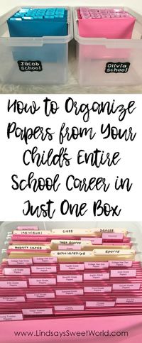 How to Organize Papers from Your Child's Entire School Career in Just One Box