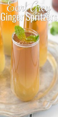 Earl Grey Ginger Spritzers are a refreshing mocktail or cocktail recipe! Perfect for Spring and Summer. Great for Easter, Memorial Day or 4th of July BBQ's from Culinary Ginger for Serena Bakes Simply From Scratch.