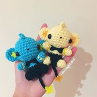 Recently, my Shinx amigurumis have received a lot of love and attention, so I thought what better way to share the love, than to type up the pattern so you can all have your own baby Shinx to love and protect? ALSO, FUN FACT: female shinxes have different coloured hind paws! If they're shiny, they have yellow hind paws, if they're normal, they have blue hind paws :P Materials:* 3.5mm crochet hook * 2x 10mm safety eyes * 8ply yarn: blue (normal), yellow, orange (shiny), black * felt: yellow (norm