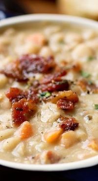 Creamy White Bean Stew With Smokey Bacon