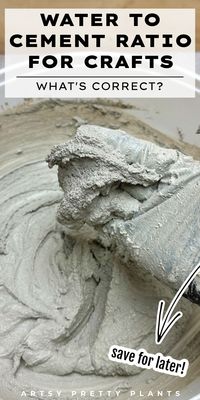 The secret to durable and beautiful concrete crafts is in this guide from Artsy Pretty Plants. Learn the perfect water to cement ratio for your DIY projects. Whether you're a seasoned DIY cement crafter or a beginner, learn how to mix like a pro with this tutorial.