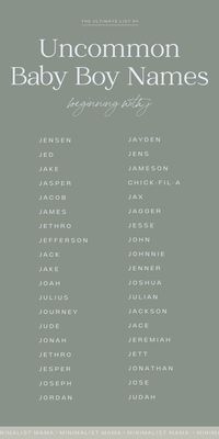 On the hunt for cute boy names that start with J? This list of cute baby names for boys is full of tons of name inspiration for expecting mamas to be - from almost uncommon baby names that should def be used more often, to popular baby names that are totally modern - check out the full list of names with meanings >>>