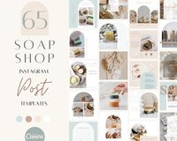 65 professionally designed and well thought-out Soap Shop Instagram Post templates, which can be fully customized using a free version of Canva! Modern engagement Instagram post templates for your Soap Business. You can easily change the colors, fonts, graphics and text to better suit your branding! Just replace stock images with your own product images. Promote your new products, best sellers and upcoming restocks, let customers know where to find you on Etsy, answer frequently asked questions and educate your customers on shop policies. Everything Soap making business needs to market their products. Get the matching Instagram Story templates here: https://www.etsy.com/au/listing/1229389092 Find both Stories & Posts bundle for a discounted price here: https://www.etsy.com/au/listing/12433