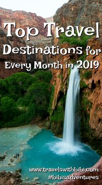 Here are the top 2019 travel destinations in the world! Discover the best bucket list of places to visit and the cheapest months to travel there! Covers every month of the year. #travel #worldtravel #toptraveldestinations #familytravel #wheretogo #thingstodo #placestosee #traveltheworld #travelblogger #cheaptravel #bestmonthtotravel #bibisadventures