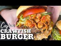 Cajun Crawfish Burger on the Griddle - YouTube