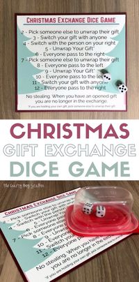 Christmas Gift Exchange Dice Game with Free Printable | Christmas Party | Holiday Parties | How to Play | Easy DIY Craft Tutorial Idea