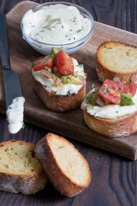 Vegan Tomato Avocado 'Cream Cheese' Bruschetta | Orchids + Sweet Tea