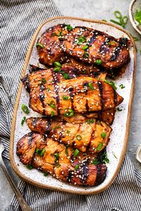 This fast and easy Asian Grilled Chicken recipe is the perfect excuse to get outside and use your grill or your indoor grill pan! #grilledchicken #chickenbreast #highprotein #lowcarb #dinner