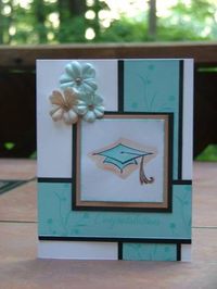 feminine graduation card by peanutbee... could make it in own school colors... make cap with punches & add a tassel of thread (if no cap stamp)