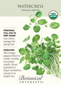 Watercress Botanical Interest Heirloom Officinale Nasturtium Organic 200 Mg Seed