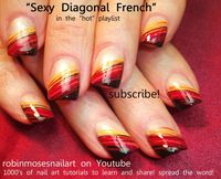 Nail Art Diagonal Ombre for Fall