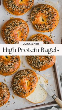 These High Protein Cottage Cheese Bagels are packed with a whopping 11 grams of protein per bagel! Fluffy, airy, and so delicious, they will become your new go-to high-protein bagel recipe!