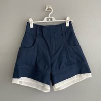 Nwt Chloe Bermuda Layered Shorts Color: Deep Ocean In Size 36 Super Cute, Sold Out Everywhere