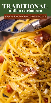 raditional Italian Carbonara is a classic dish made with only 5 simple ingredients. Learn the traditional techniques to create a perfectly rich, creamy sauce.