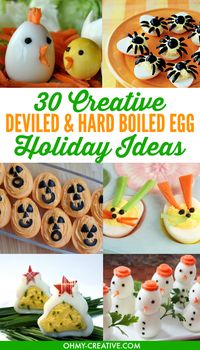 30 Creative Deviled Egg & Hard Boiled Egg Holiday Ideas for parties and celebrations including baby showers - fun for kids too! | OHMY-CREATIVE.COM