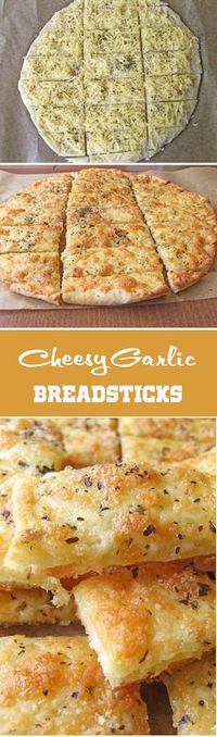 Easy Cheesy Garlic Breadsticks | www.sugarapron.com | #recipes #garlic #breadsticks