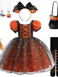 Turn heads this Halloween with our stylish Pumpkin Print Witch Dress, crafted from a comfortable material and boasting an intricate pumpkin design. Perfect for those who want to stand out from the crowd with an exclusive and sophisticated look. #halloween🎃 #kidsclothing #costumesforkids #halloweenkidscostumes #Sponsored #costume #halloweenkids #halloweenkidsparty #halloween #Halloween #halloweencountdown #halloweencostumes #halloweencostume #sponsored #ad