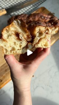 Lacey Ostermann on Instagram: "This just in for the weekend! Brown Butter Cinnamon Roll Focaccia 💫

To make it:

Prepare a batch of same-day focaccia dough (recipe/tutorial is pinned to the top left corner of my grid). Follow the recipe instructions up until it’s time to tip the dough into the tray. 

While the dough is proofing, make the cinnamon filling.

Cinnamon Filling:
1/2 cup (115g) salted butter, browned*
1/2 cup (100g) light brown sugar 
1.5 Tablespoons ground cinnamon 
1/4 teaspoon vanilla extract

*You can use regular butter without browning it first but you’ll get more complex caramel notes in the filling if you brown the butter first! It’s worth the extra effort. See comments for how to if you’ve never browned butter before…

Mix the browned butter with the brown sugar, cinna