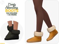 Comfy Shearling Boots Sims 4 CC Shoes