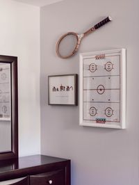 super cute vintage inspired sports wall art for a toddler boy's room