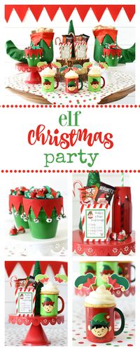 Elf Themed Christmas Party. This party is so festive! You can do so much with the "elf"theme. This party is fun, cute, and festive. #elf #christmas #christmasparty #elfparty