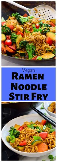 This ramen stir fry doctors up packaged ramen noodles with a rainbow of fresh vegetables and an easy stir fry sauce made from pantry staples. This recipe is super adaptable to whatever veggies you have on hand and makes a great 20-minute weeknight dinner.