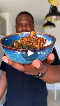 Ebenezer Odeniyi on Instagram: "JALAPENO TOFU @veganezer

Ingredients:
TOFU:
- 1 block tofu
- 1 tbsp soy sauce 
- 1/4 tsp black pepper 
- 2-3 tbsp cornflour 
SAUCE:
- 3 Jalapeño’s, sliced
- 1 small onion, diced 
- 1 tsp garlic, minced 
- 3 tbsp soy sauce 
- 1 tbsp rice wine vinegar 
- 1 tbsp brown sugar 
- 1 tsp maple syrup 
- 1/2 tsp red pepper flakes 
- 1/4 cup water 

Method:
1. Tear chunk out of the tofu block, add into a container with soy sauce, black pepper and allow to marinate for 5-10 minutes.
2. Add cornflour once all the tofu has taken up the marinade. Cover and shake to cover all pieces.
3. Place the tofu into an airfryer for 16 mins on 180ºc. Once done set aside. 
4. Heat up a pan on medium heat, spray some oil, add the onions, Jalapeños, cook until soft. Add the sauce and on