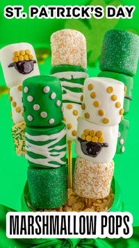 If you’re looking for a fun and festive St. Patrick’s Day dessert, these St. Patrick’s Day Marshmallow Pops are just the thing! Dipped in vibrant green and white chocolate, decorated with sprinkles, edible glitter, and even leprechaun belts, these adorable marshmallow pops are as fun to make as they are to eat.