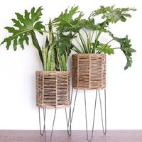 You all asked for bigger planters and we delivered! This set of two Seagrass Basket Planters is perfect for those larger plants & what is even better is, you don't have to plant them! Just pop those nursery pots in there and Voila, grow on! The metal structure offers plenty of support for heavier & larger pots. The basket portion is seagrass woven around a metal support for supreme durability. We suggest using the reuseable plastic drain dishes/liners that can be found in any home supply