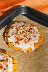 Iced Oatmeal Pumpkin Pecan Cookies