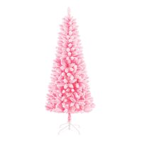 Buy Holiday Time 6.5ft Pre-Lit Pink Flocked Pine Artificial Christmas Tree, 200 LED, Warm White, 6.5' at Walmart.com