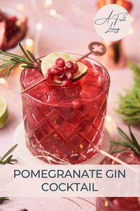 This Pomegranate Gin Cocktail Recipe is the perfect festive cocktail this holiday season. It's a wonderful cocktail with a pomegranate spin. This simple holiday cocktail is made with just a few simple ingredients and a cocktail shaker.