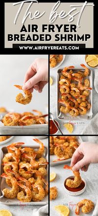 These Air Fryer Breaded Shrimp are the perfect appetizer! They’re tender and juicy with a crispy crunchy coating and just a hint of salt.