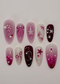 ✴ Hand painted ✴ Reusable ✴ High Quality ✴ Available in different colors, sizes and shapes (on request) IMPORTANT - PLEASE READ BEFORE PURCHASING All sets are made with GEL nail polish. These nails are reusable, if you take it off right. For instruction, please message me Each set comes with 10 handmade press on nails, a mini file, a mini buffer, a cuticle stick, a nail glue, Double Sided Adhesive Tape Glue, Alcohol Pad 1. Measurements Please measure your own nail and find your size from our picture guide. We totally can do custom size as your request, just help us to add your nail size in mm or your nail tips number, and shape, we will process accordingly without any extra charges. Message me if you are unsure about the size/length. We DO NOT accept cancelation for sizing/length problems.