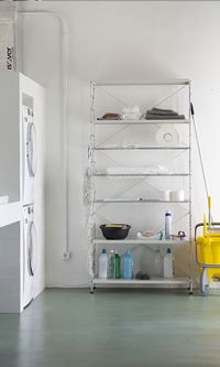 Tria is a shelving system designed by Mobles 114 designers Massana and Tremoleda. Available on the market since 1978, Tria finds its place in any environment: warehouses, offices, or laundries.  #tria114 #triashelvingsystem #mobles114 #shelving #shelf #shelvingsystem #triamobles114 #massanatremoleda #furnituredesign #interiordesign  #organizedhome #organizedliving #dreaminterior #getorganized #storage #storagesolutions #storagetips