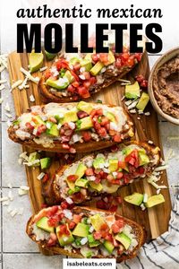 Molletes are a simple yet flavorful Mexican open-faced sandwich made with toasted bolillo rolls, refried beans, and melted cheese. Perfect for breakfast, lunch, or a quick snack, they’re best enjoyed with fresh salsa or pico de gallo on top.