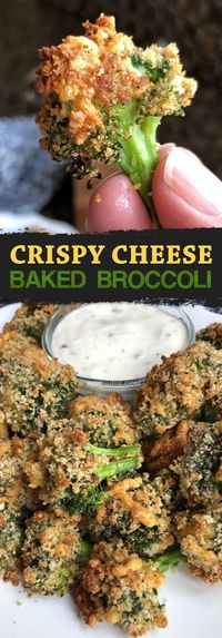 Crispy Cheese Oven Baked Broccoli - This healthy broccoli side dish goes well with everything! The broccoli is roasted with bread crumbs and cheese, and so tasty it can be served as a snack or appetizer. The best finger food! Super quick and easy, too. #instrupix #broccoli #sidedish #appetizer #cheese #healthy